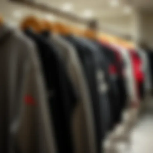 Winter Sweatshirt Collection Stylish winter sweatshirt collection displayed on hangers